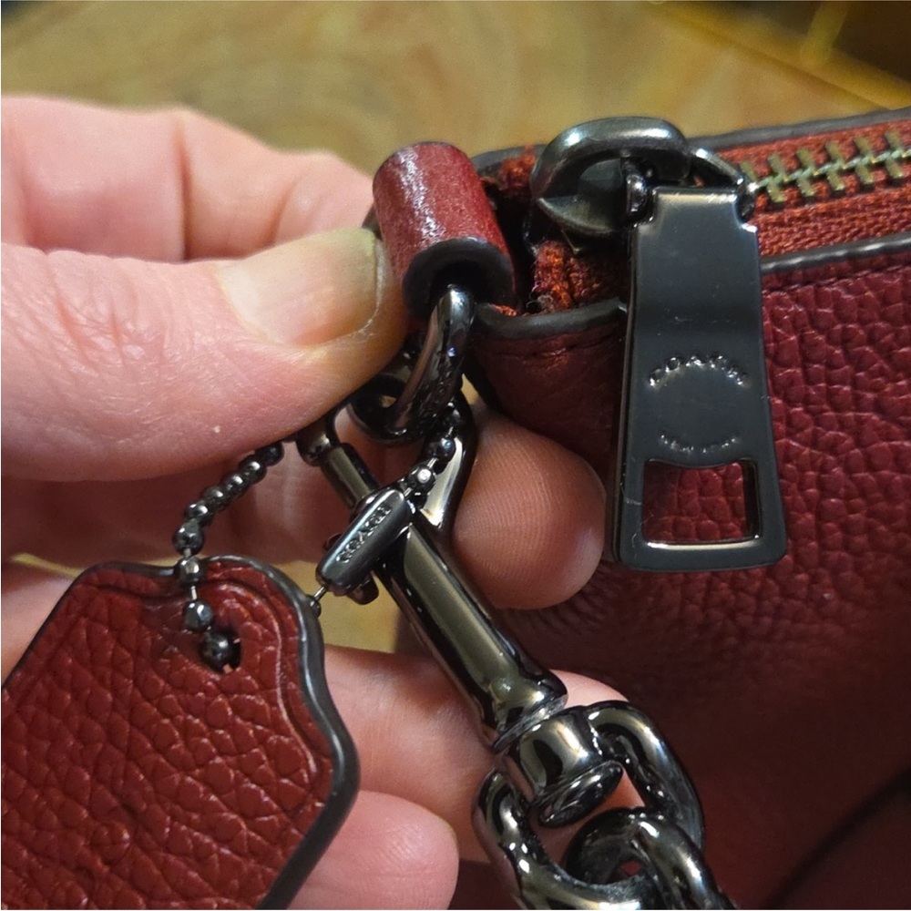 Coach Kelsey 59501 Crossbody Red Pebbled Leather EUC - Picture 13 of 15